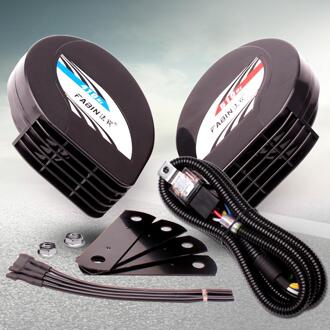 Farbin Compact Horn 12V Waterdichte Auto Hoorns Loud Dual-Tone Elektrische Slak Hoorn Kit Universeel Voor Elke 12V Voertuigen FB-D90-CBW