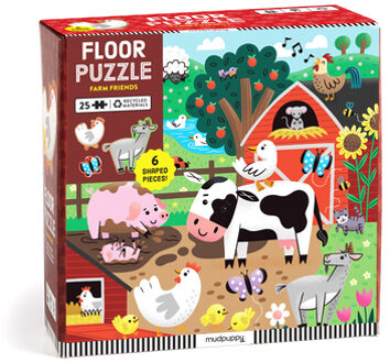 Farm Friends 25 Piece Floor Puzzle With Shaped Pieces -  Mudpuppy (ISBN: 9780735378636)