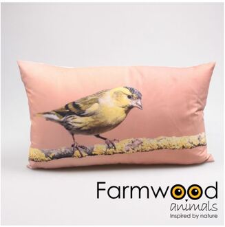 Farmwood Animals Buitenkussen distelvink 30x50cm bruin