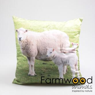 Farmwood Animals Buitenkussen schapen 45x45cm groen