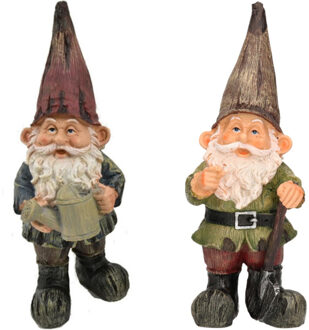 Farmwood Animals Combi van 2x tuinkabouters van 24 cm - met gieter/met schop