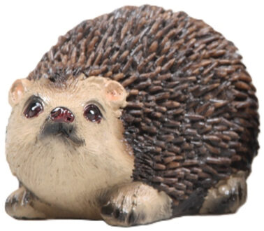 Farmwood Animals Egel tuin beeldje - voor binnen/buiten - 10 x 7 x 6 cm - dieren tuinbeelden - snuitje omhoog