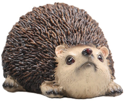 Farmwood Animals Egel tuin beeldje - voor binnen/buiten - 15 x 12 x 11 cm - dieren tuinbeelden - snuitje omhoog