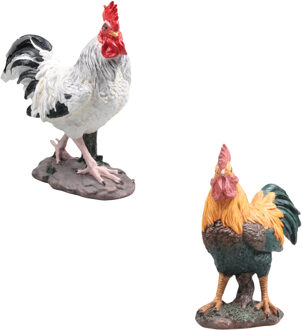 Farmwood Animals Haan/Kip tuin beeldje - voor binnen/buiten - 25 x 13 x 30 cm - dieren tuinbeelden