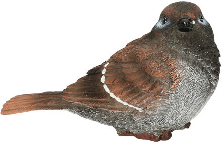 Farmwood Animals Huismus vogel beeldje - 14,5 x 6,5 x 8,5 cm - woondecoratie - tuinvogel beeldjes Multi