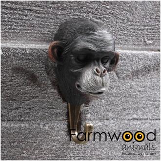 Farmwood Animals Kapstok haak Hook'd! aap 4,5x8x12,5cm zwart