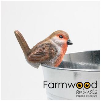 Farmwood Animals Pothanger vogel roodborstje bruin