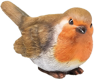 Farmwood Animals Roodborstje vogel beeldje - 11 x 5 x 6 cm - woondecoratie - tuinvogel beeldjes