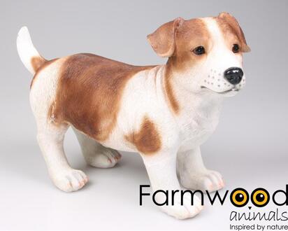 Farmwood Animals Tuinbeeld Hond Jack Russel bruin 39cm