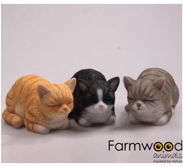 Farmwood Animals Tuinbeeld Kat poes slapend 10x17x11cm Multikleur