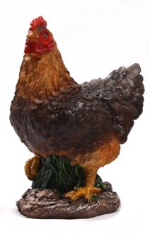 Farmwood Animals Tuinbeeld Kip klein bruin 14x8x17cm