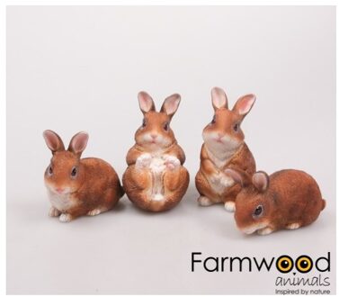 Farmwood Animals Tuinbeeld Konijn polystone set4