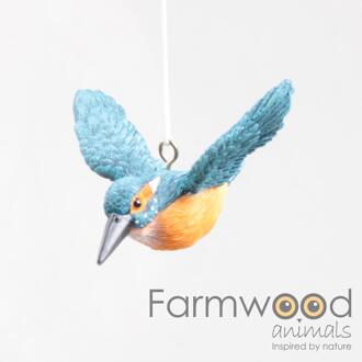 Farmwood Animals Vogel ijsvogel vliegend 8,5x8x5cm blauw