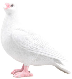 Farmwood Animals Witte Duif vogel tuin beeldje - voor binnen/buiten - 19 x 20 cm - dieren tuinbeelden