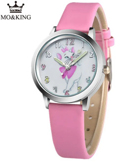 Fashion 2019 New Watch lovely cartoon pictures Children's watch girl boy Faux Leather Strap Band Analog Quartz Wrist Watch Cat