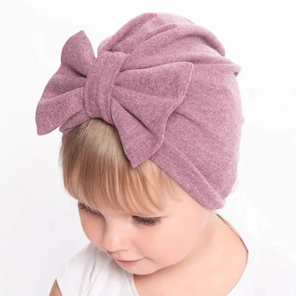 Fashion Autumn Winter Warm Baby Hat Big Bow Elastic Headbands Cotton Baby Beanie Cap Infant Turban Baby Kids Hair Accessories