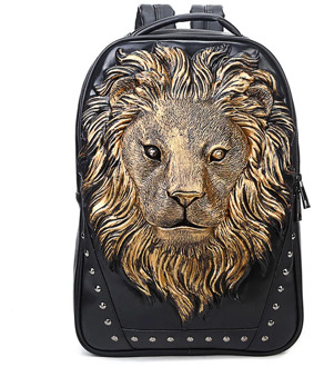 Fashion Backpack Women Backpacks Men Backpack Famale 3D Printing Lion Rivet Backpacks Women School Bags For Teenagers Travel Bag