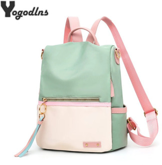 Fashion Backpack Women Candy Color Shoulder Bag Oxford Cloth School Bag For Teenage Girl Children Backpacks Travel Knapsack Bag