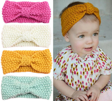 Fashion Bow Baby Boy Girl Headbands Knitted Candy Color Infant Baby Head Band Kids Hair Accessories 1 PC