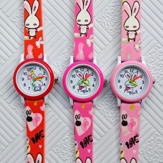 Fashion Casual Children's watches White Rabbit Children Watch Boys Girls Clock Baby Gift Kids Digital electronic Quartz Watch
