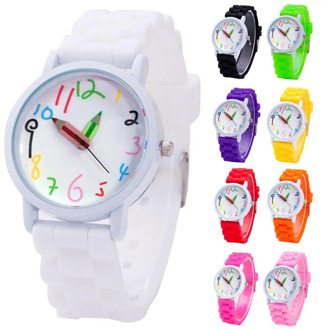 Fashion Children Kids Arabic Numerals Pencil Analog Display Quartz Wrist Watch Display Quartz Wrist Watch Display Wrist Watch
