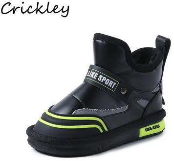 Fashion Children Snow Boots Pu Leather Windproof Sport Boots for Boys Girls Plush Warm Non Slip High Quality Kids Winter Boots