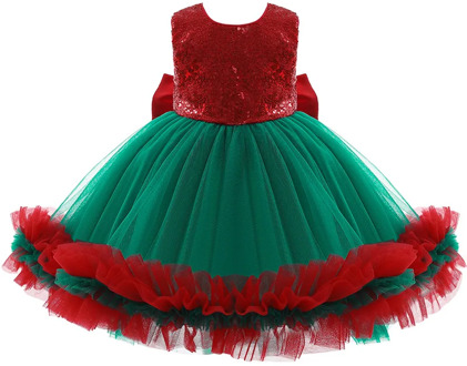 Fashion Christmas Girl Clothes Bowknot Sequined Elegant Dresses For Girls Child Girl Princess Dress Party Tutu Wedding Dress