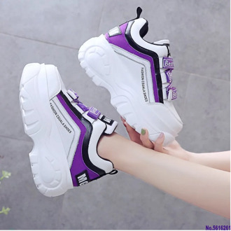 Fashion Chunky Sneakers Women Creepers Platform Sneakers Wedges Shoes For Woman 7cm Thick Sole Shoes Basket Femme