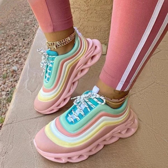 Fashion Chunky Women Sneakers New Breathable Women Vulcanize Shoes Lightweight Female Shoes Platform Sneakers Zapatos Mujer 2020