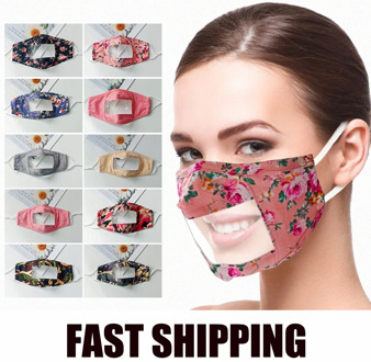 Fashion Color Printing Mask Transparent Window Mask Reusable Washable Mask Dust Mask Mouth Mask