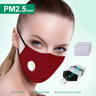 Fashion Cotton Breathing Mask Reusable Washable Face Masks Haze Valve Dust Proof Mouth Masks +2Pcs Activated Carbon Filter PM2.5