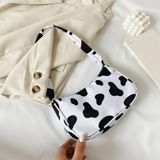 Fashion Cow Milk Print Women Handbag Totes Female Casual Underarm Shoulder Bags Popular Simple Female Daily Bag
