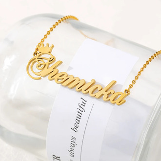Fashion Crown Necklace Choker Custom Name Necklace Personalized Men Handmade Nameplate Pendant Necklaces Women Friendship Gift