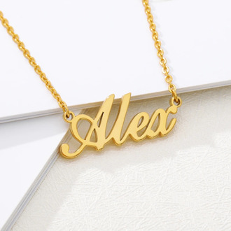 Fashion Custom Name Pendant Necklace Stylish Cursive Arabic Crown Heart Nameplate Necklace Stainless Steel Birthday Gift