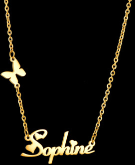 Fashion Custom Stainless Steel Name Necklace With Butterfly For Women Personalized Letter Gold Choker Necklace Jewery Gift