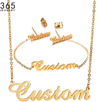 Fashion Customized Stainless Steel Name Necklace For Women Men Gold Personalized Letter Necklace Pendant Custom Jewelry