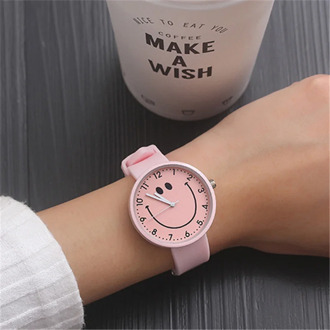 Fashion Cut Smiley Children Watches Girls Rubber Strap Quartz Kids Watch Wristwatch Clock Relogio Feminino