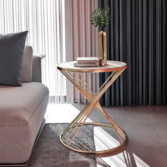 Fashion design round small coffee table modern simple marble sofa side bedside table luxury corner end table