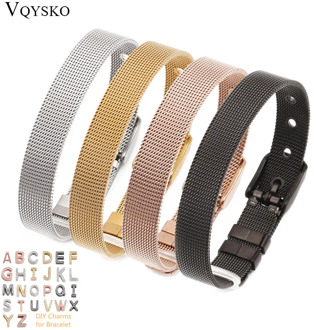 Fashion DIY Jewelry Name Bracelets For Women Staibless Steel Personalize Custom Letter Initial Bracelet With Cubic Zircons