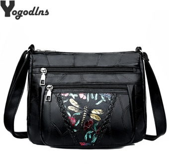 Fashion Dragonfly Printing Women Messenger Bag pu Leather Shoulder Bag Casual Square Bag Female Party Crossbody Bags