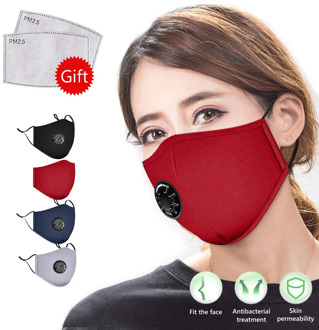 Fashion Face Mask Cotton Adult Mouth Mask Windproof Mouth-muffle Anti Flu Face Masks Anti Dust Activated Carbon PM2.5 Filter