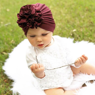 Fashion Flower Baby Girls Turban Hats Cute Kids Knot Bonnet Caps Children Photo Props Headwear Hair Accessories