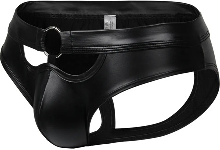 Fashion Gay Soft fake PU Leather Sexy G Strings Underwear Jockstrap Mens Thongs Underwear Men Penis Men's Thongs String