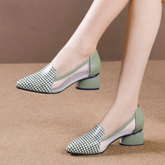 Fashion High Heels Dress Shoes Pattern Pumps Women Pointed Toe Comfortable Office Shoe Ladies zapatos mujer 35-40