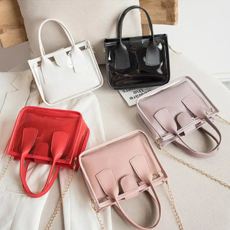Fashion Jelly Crossbody Bag for Female Hasp Cover Crossbody Bag Handbag+Clutch Bags Set Phone Coin Bags