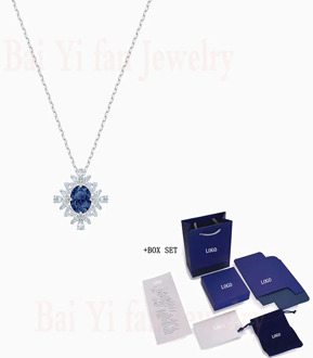 Fashion Jewelry SWA New PALACE Necklace Charming Flower Pattern Crystal Platinum Necklace Female Elegant Romantic Jewelry Gift