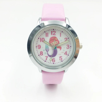 Fashion Kids Watches Girls Cartoon Mermaid Analog Quartz Watches Leather Luminous Boys Student Watches Waterproof Children Hours