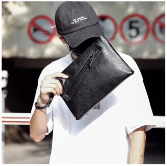 Fashion Korea Men's Clutch Handbag Simple Style Envelope Bag Male luxury leather bag for men Free shipping