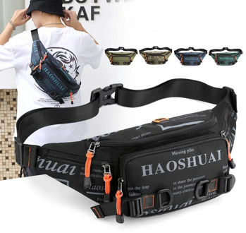 Fashion Letter Waist Bags For Men Casual Nylon Waist Packs Hot Sale Unisex Belt Bag Fanny Pack Travel Storage Chest Bags Leg Bag
