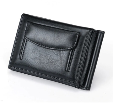 Fashion Magnetic Metal Money Clips for Men Dollar Leather Money Clip Wallet Concise Credit ID Card clip wallet